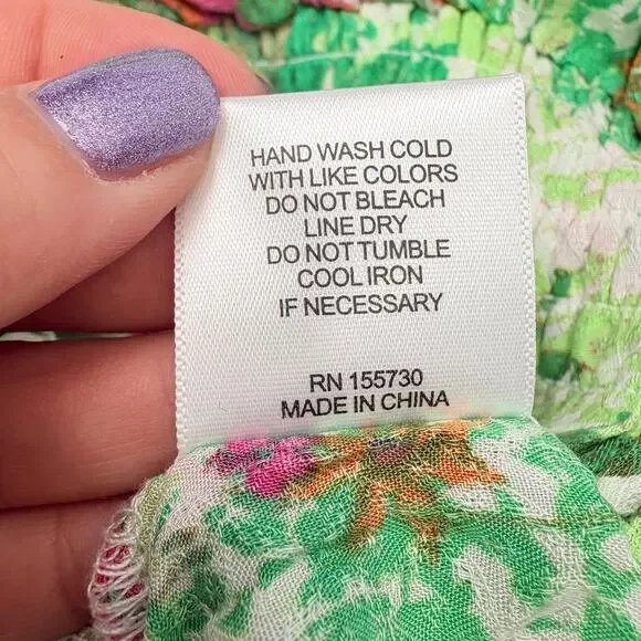 Rose + Olive NWT Floral Ruffle Strap Tank Top Size Small Boho Coastal Romantic - Picture 8 of 11